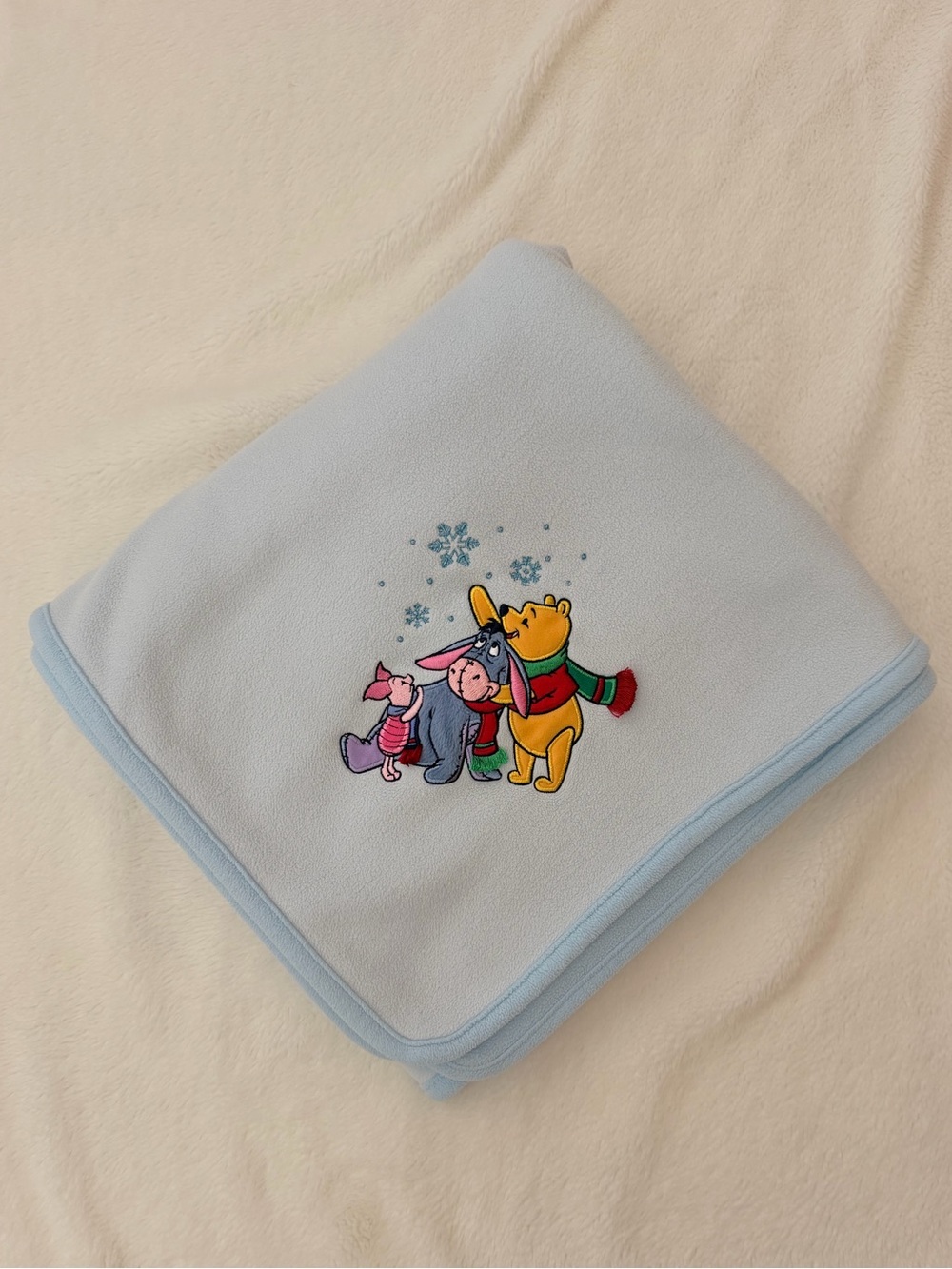 Vintage Disney Store Winnie the Pooh Fleece Winter Throw Blanket 60x50